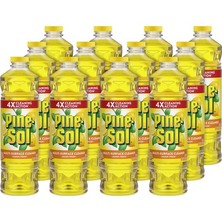 Pine-Sol All Purpose Multi-Surface Cleaner - Concentrate - 28 fl oz (0.9 quart) - Lemon Fresh Scent - 12 / Carton - Deodorize, L