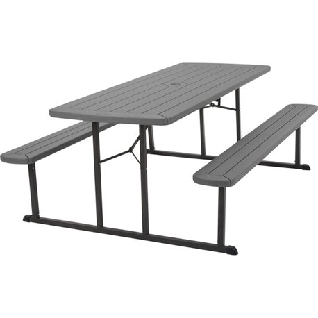 Cosco Folding Picnic Table - For - Table TopTaupe Top - 800 lb Capacity x 72" Table Top Width x 57" Table Top Depth - 29" Height