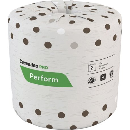 Cascades PRO PRO Perform Standard Toilet Paper - 2 Ply - 4.25" x 4" - 400 Sheets/Roll - 4.50" Roll Diameter - 1.64" Core - Latte