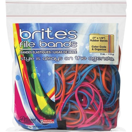 Brites File Bands - Size: 117B - 7" Length x 0.1" Width - Reusable, Elastic, Stretchable, Latex-free, Freezer Safe, Microwave Sa