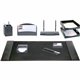 Dacasso Avellino Crocodile 9-Piece Desk Set - Black - Leather - 1 Each