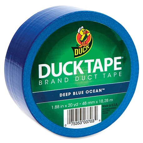 Duck Brand Brand Color Duct Tape - 20 yd Length x 1.88" Width - For Repairing, Color Coding, Packing, Crafting - 1 / Roll - Blue