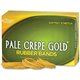 Alliance Rubber 20545 Pale Crepe Gold Rubber Bands - Size 54 - Assorted Sizes - Golden Crepe - 1 lb Box