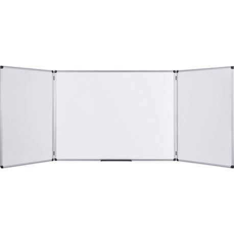 MasterVision Trio Magnetic Whiteboard - 36" (3 ft) Width x 96" (8 ft) Height - White Surface - Rectangle - Magnetic - Assembly R