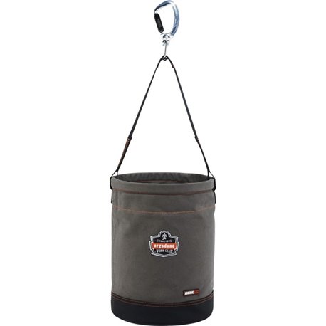 Arsenal 5940 Swiveling Carabiner Canvas Hoist Bucket - Reinforced, Handle, Pocket, Durable, Storm Drain - 14" - Plastic, Nylon, 