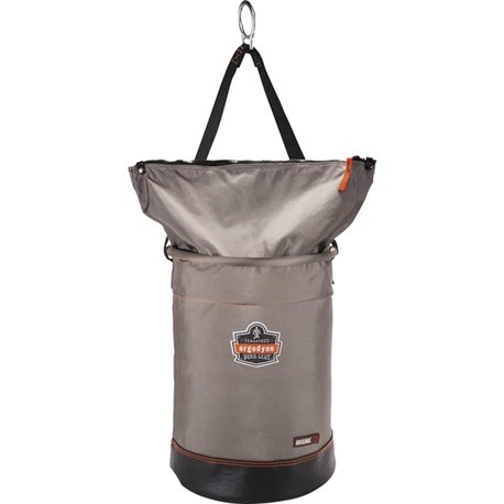 Arsenal 5973 Hoist Bucket with D-Rings - Large Size - 99.21 lb Capacity - Zipper Closure - Gray - Nylon, Synthetic Leather, Stee