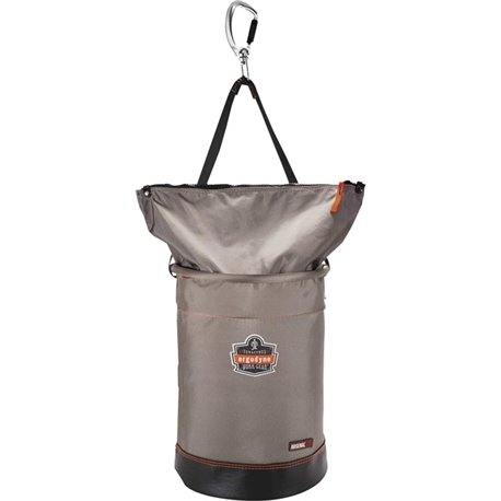 Arsenal 5974 Hoist Bucket with Swiveling Carabiner - Large Size - 99.21 lb Capacity - Zipper Closure - Gray - Nylon, Synthetic L