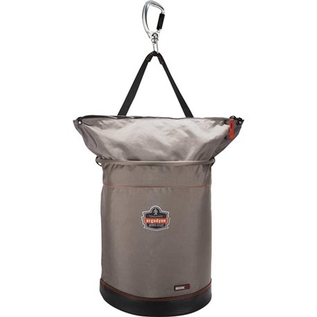 Arsenal 5976 Hoist Bucket with Swiveling Carabiner - Extra Large Size - 99.21 lb Capacity - Zipper Closure - Gray - Nylon, Synth