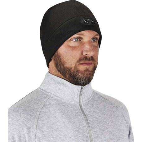 Ergodyne 6804 Skull Cap Beanie Hat with LED Lights - Fleece - Black