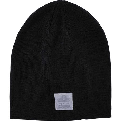 Ergodyne 6812 Ribbed Knit Beanie - Acrylic - Black