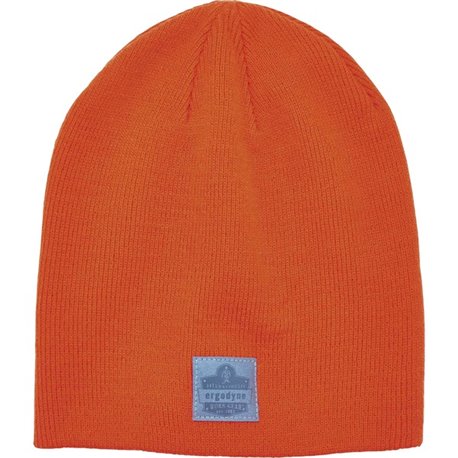 Ergodyne 6812 Ribbed Knit Beanie - Acrylic - Orange