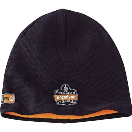 Ergodyne 6820 Flame-resistant Knit Cap - Modacrylic Cotton, Modacrylic Cotton Fleece - Black