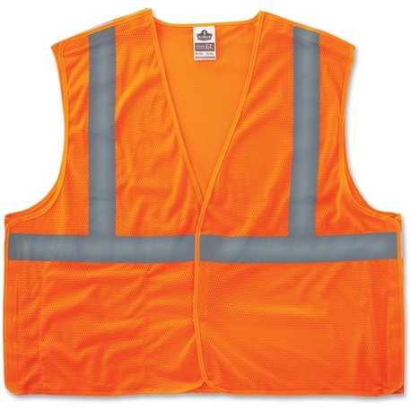 GloWear Orange Econo Breakaway Vest - Small/Medium Size - Orange - Reflective, Machine Washable, Lightweight, Hook & Loop Closur