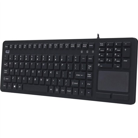 Adesso Antimicrobial Waterproof Touchpad Keyboard - Cable Connectivity - USB Interface - 108 Key Windows Key Hot Key(s) - Englis