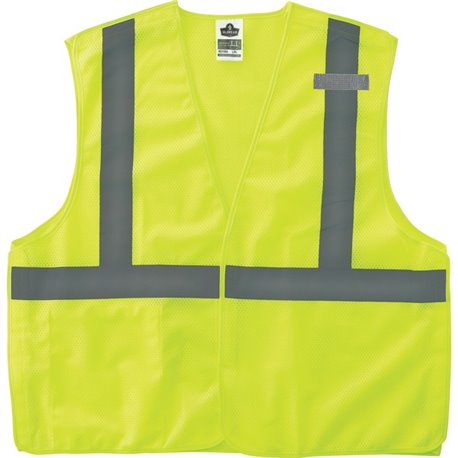 GloWear Lime Econo Breakaway Vest - Small/Medium Size - Lime - Reflective, Machine Washable, Lightweight, Hook & Loop Closure, P