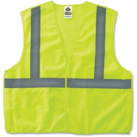 GloWear Lime Econo Breakaway Vest - 2-Xtra Large/3-Xtra Large Size - Lime - Reflective, Machine Washable, Lightweight, Hook & Lo