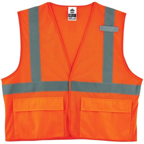 GloWear 8220HL Type R Class 2 Standard Mesh Vest - Large/Extra Large Size - Hook & Loop Closure - Mesh Fabric, Polyester Mesh - 