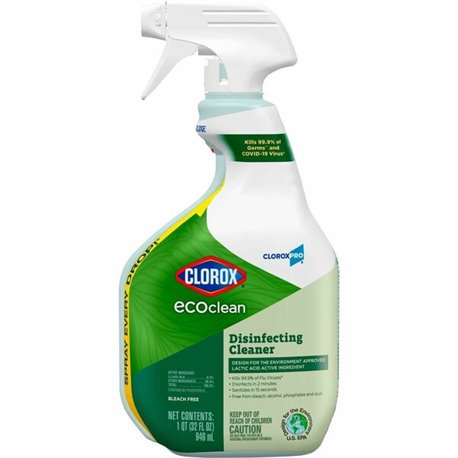 CloroxPro EcoClean Disinfecting Cleaner Spray - Ready-To-Use - 32 fl oz (1 quart) - Fresh Scent - 1 Each - Refillable, Disinfect