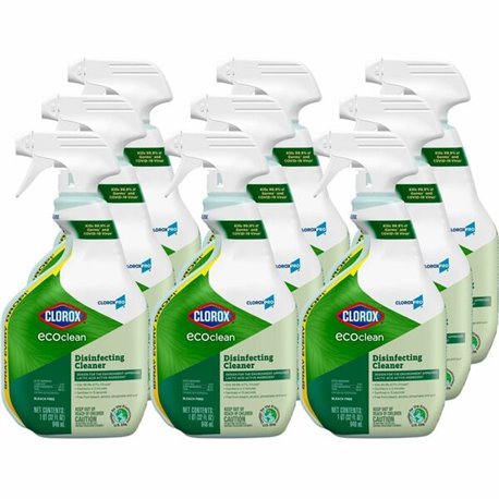 CloroxPro EcoClean Disinfecting Cleaner Spray - Ready-To-Use - 32 fl oz (1 quart) - Fresh Scent - 9 / Carton - Disinfectant, Ble