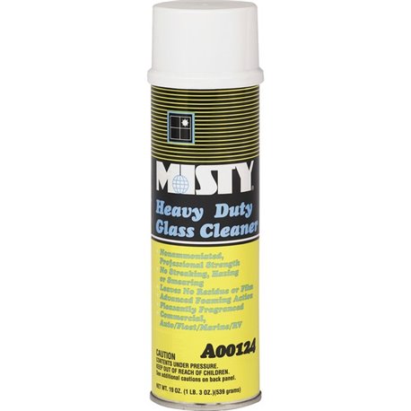 MISTY Heavy Duty Glass Cleaner - For Window - 19 fl oz (0.6 quart) - Lemon Scent - 12 / Carton - Non Ammoniated, Pleasant Scent,