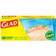 Glad Food Storage Bags - Sandwich Fold Top - 6.50" Width x 5.50" Length - Zipper Closure - Clear - Plastic - 1/Box - 180 Per Box