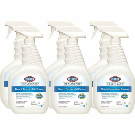 Clorox Healthcare Bleach Germicidal Cleaner - For Multipurpose - Ready-To-Use - 32 fl oz (1 quart)Bottle - 6 / Carton - White, C