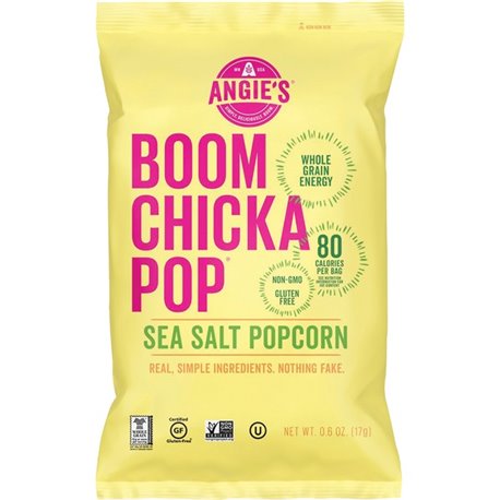 Angie's BOOMCHICKAPOP Popcorn - Non-GMO, Gluten-free - Sea Salt - 1 oz - 24 / Carton