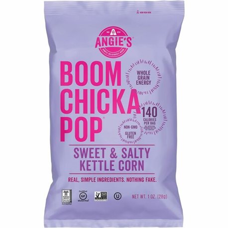 Angie's BOOMCHICKAPOP Popcorn - Gluten-free, Cholesterol-free, No High Fructose Corn Syrup - Sweet and Salty Kettle - 1 Serving 