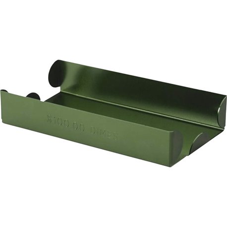 ControlTek Metal Coin Tray, Dimes - 1 x Coin Tray - Green - Anodized Metal