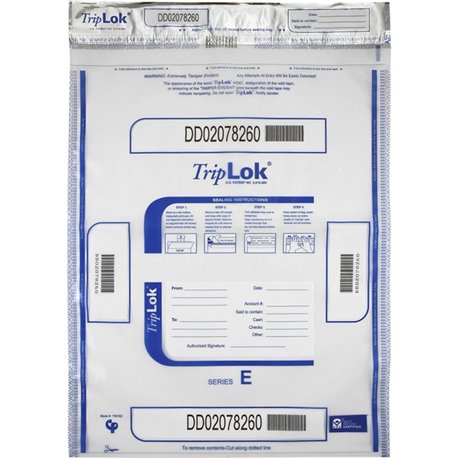 ControlTek High-Performing Security Bags - 15" Width x 20" Length - Seal Closure - Clear - Polyethylene - 50/Pack - Cash, Bill, 