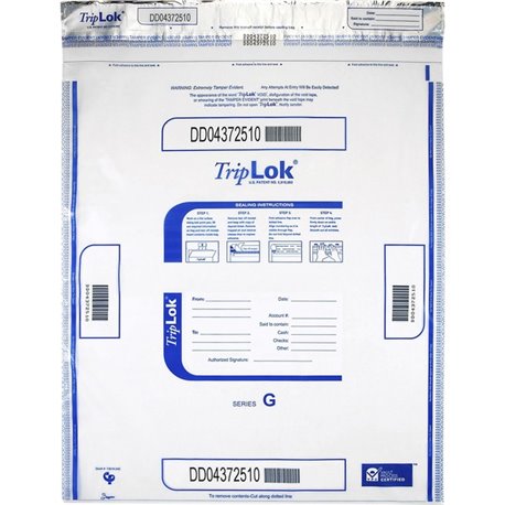 ControlTek High-Performing Security Bags - 20" Width x 24" Length - Seal Closure - Clear - Polyethylene - 50/Pack - Cash, Bill, 