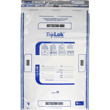 ControlTek High-Performing Security Bags - 20" Width x 28" Length - Seal Closure - Clear - Polyethylene - 50/Pack - Cash, Bill, 