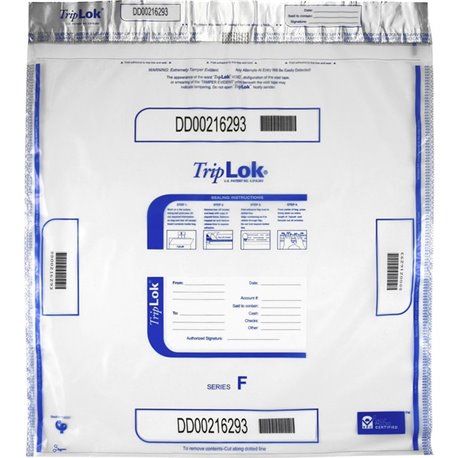 ControlTek High-Performing Security Bags - 20" Width x 20" Length - Seal Closure - Clear - Polyethylene - 50/Pack - Cash, Bill, 