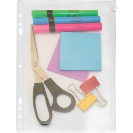 Anglers Zip-All Ring Binder Pockets - 8" x 10 1/2" Sheet - Ring Binder - Clear - Polypropylene - 1 Each