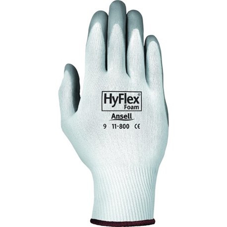 HyFlex Health Hyflex Gloves - Large Size - White, Gray - Abrasion Resistant - For Healthcare Working - 2 / Pair