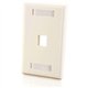 C2G 1-Port Single Gang Multimedia Keystone Wall Plate - White - 1 x Socket(s) - White