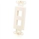 C2G Decora Style 2-Port Multimedia Keystone Insert - White - 2 x Socket(s) - White
