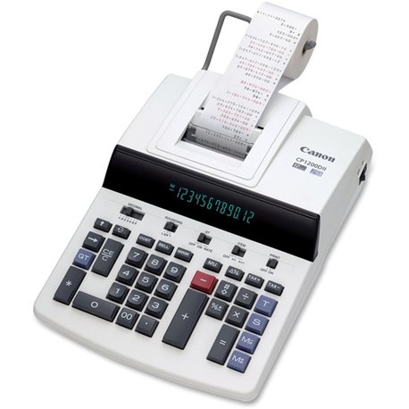 Canon CP1200DII Commercial Desktop Calculator - Dual Color Print - 4.3 lps - 4-Key Memory, Heavy Duty, Kickstand, Easy-to-read D