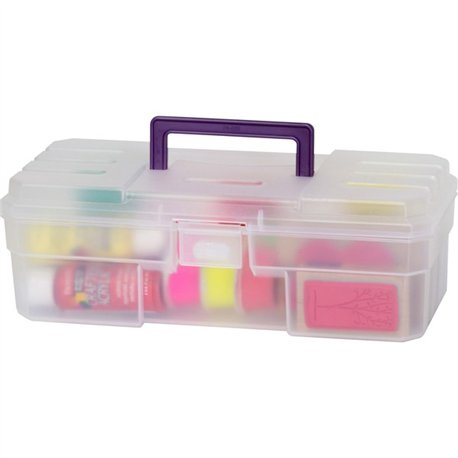 Akro-Mils 12" All-purpose Storage Box - External Dimensions: 6" Width x 12" Depth x 4" Height - Latching Closure - Plastic - Cle