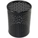 Artistic Urban Collection Punched Metal Pencil Cup - 4.5" x 3.5" x 3.5" x - Metal - 1 Each - Black