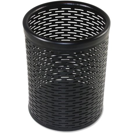 Artistic Urban Collection Punched Metal Pencil Cup - 4.5" x 3.5" x 3.5" x - Metal - 1 Each - Black