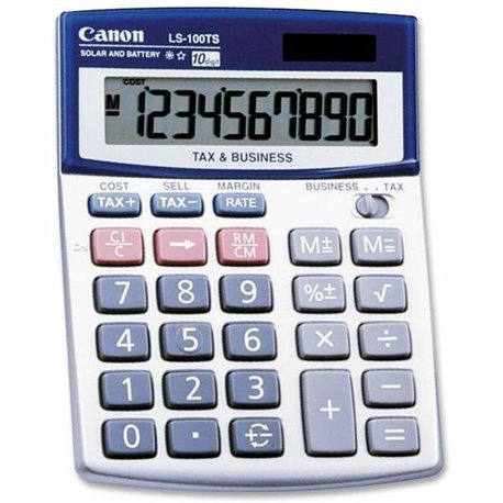 Canon LS100TS Desktop Calculator - Auto Power Off - 10 Digits - LCD - Battery/Solar Powered - 4" x 5.3" x 1.2" - 1 Each