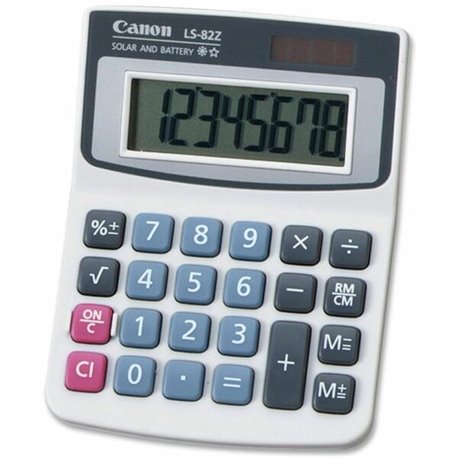 Canon LS82Z Handheld Calculator - Big Display, Large Plastic Keytop - 8 Digits - LCD - Battery/Solar Powered - 0.3" x 3.5" x 4.4