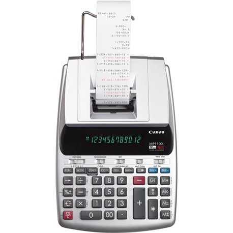 Canon MP11DX 2-Color Printing Calculator - Dual Color Print - Clock, Calendar, Built-in Memory, Date/Time Display - 12 Digits - 