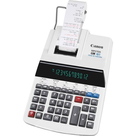 Canon MP27DII Print Calculator - Dual Color Print - Dot Matrix - 4.8 lps - Heavy Duty, Extra Large Display, Auto Power Off, Cloc