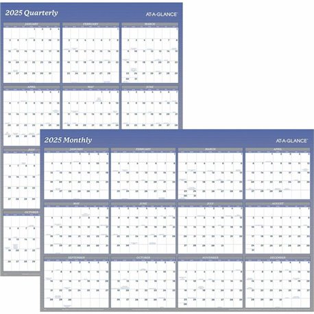 At-A-Glance Vertical Horizontal Reversible Erasable Wall Calendar - Extra Large Size - Yearly - 12 Month - January 2025 - Decemb