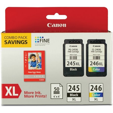 Canon PG-245 / CL-246 Original Extra Large Yield Inkjet Ink Cartridge - Combo Pack - Multicolor - 1 Each - Inkjet - Extra Large 