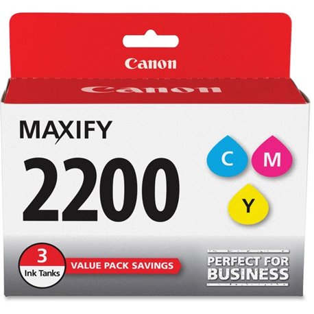 Canon PGI-2200 CMY Original Ink Cartridge - Inkjet - Standard Yield - 700 Pages (Per Cartridge) - Cyan, Magenta, Yellow - 3 / Pa