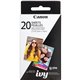 Canon ZINK Photo Paper - 2" x 3" - Glossy - 1 Each - 20 Sheets - Smudge-free, Water Resistant, Tear Resistant - White