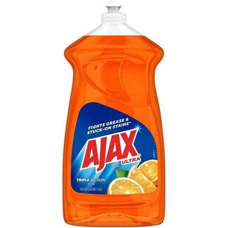 AJAX Triple Action Dish Soap - 52 fl oz (1.6 quart) - Orange Scent - 1 Each - Pleasant Scent, Phosphate-free, Kosher-free - Oran